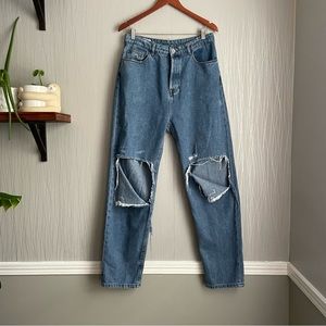 ASOS Collusion 005 Jeans Straight Leg Size 32 x 34 Destroyed Knee